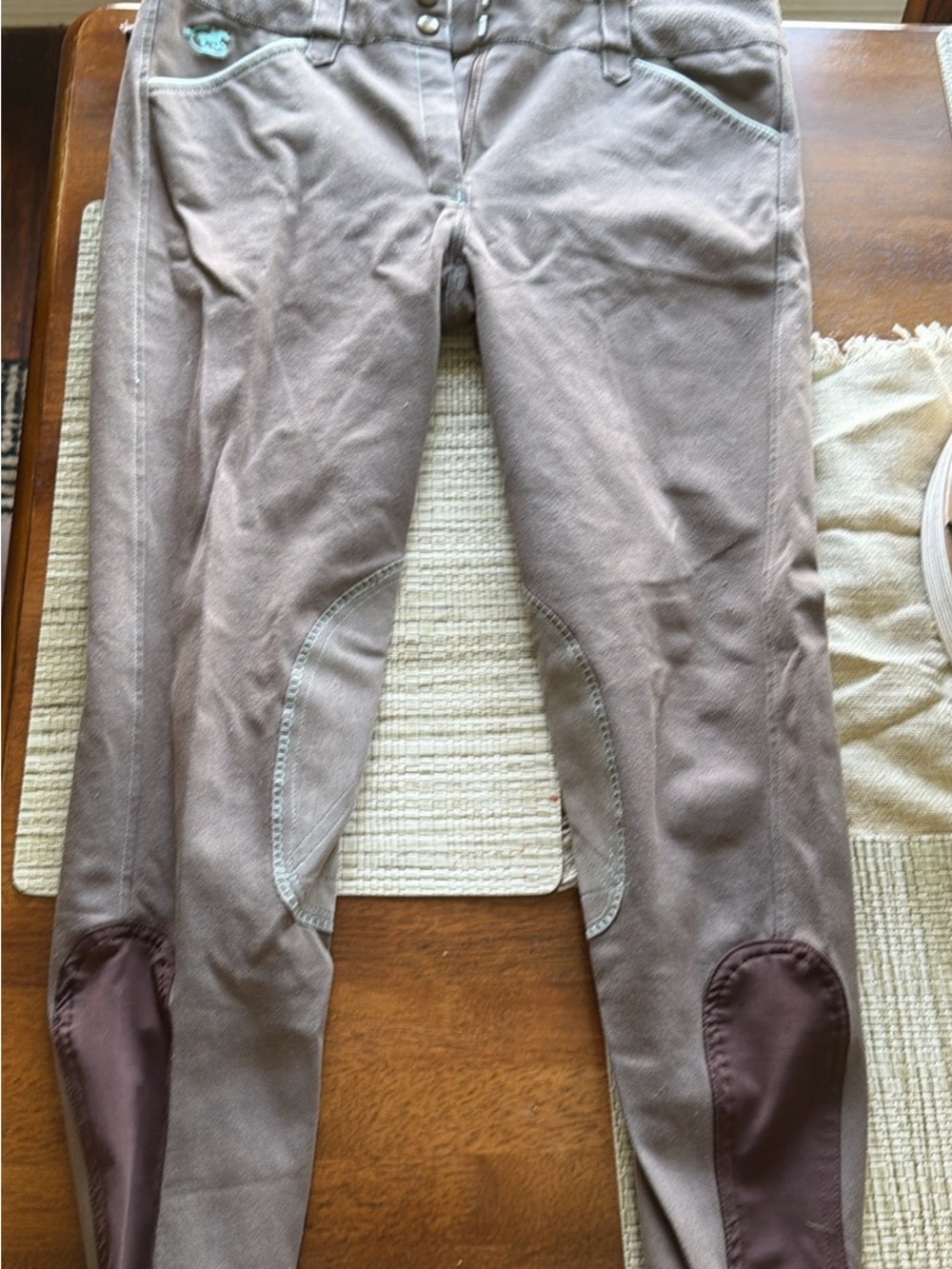 Smartpak Piper Brownish Gray Riding Breeches with Knee Patches size 32L